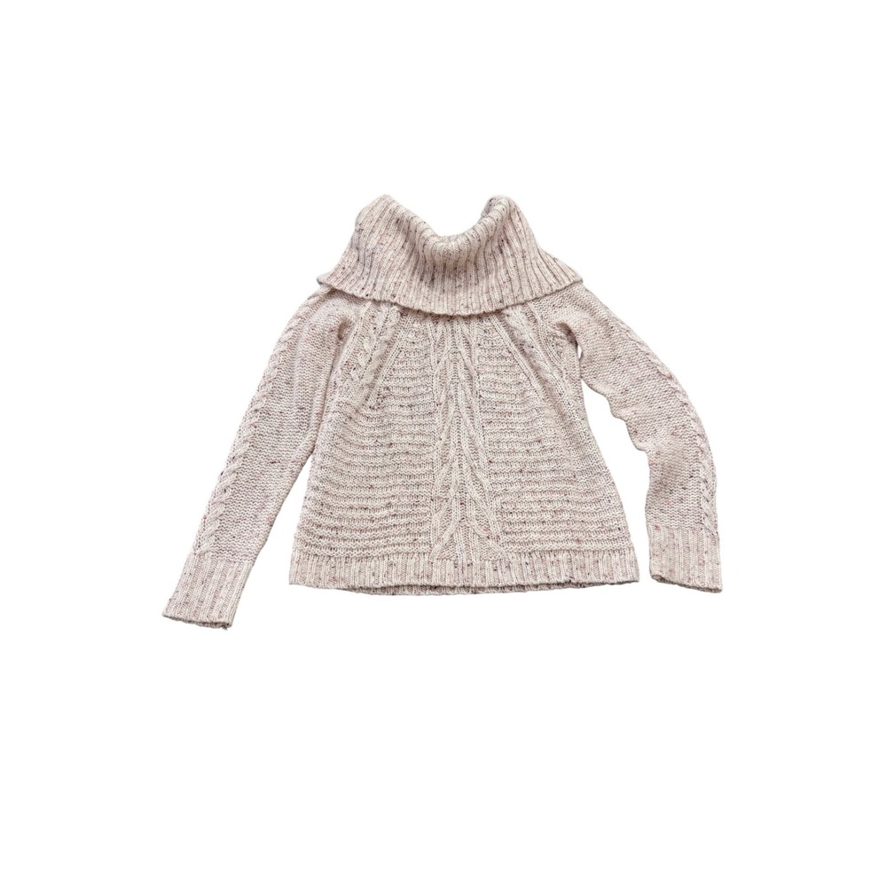 Soho Jeans New York & Company Cowl Neck Sweater Women's XS Beige Speckled Knit
